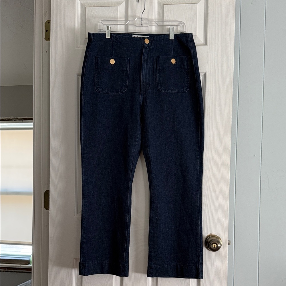 Dark Blue Denim Pants Zara